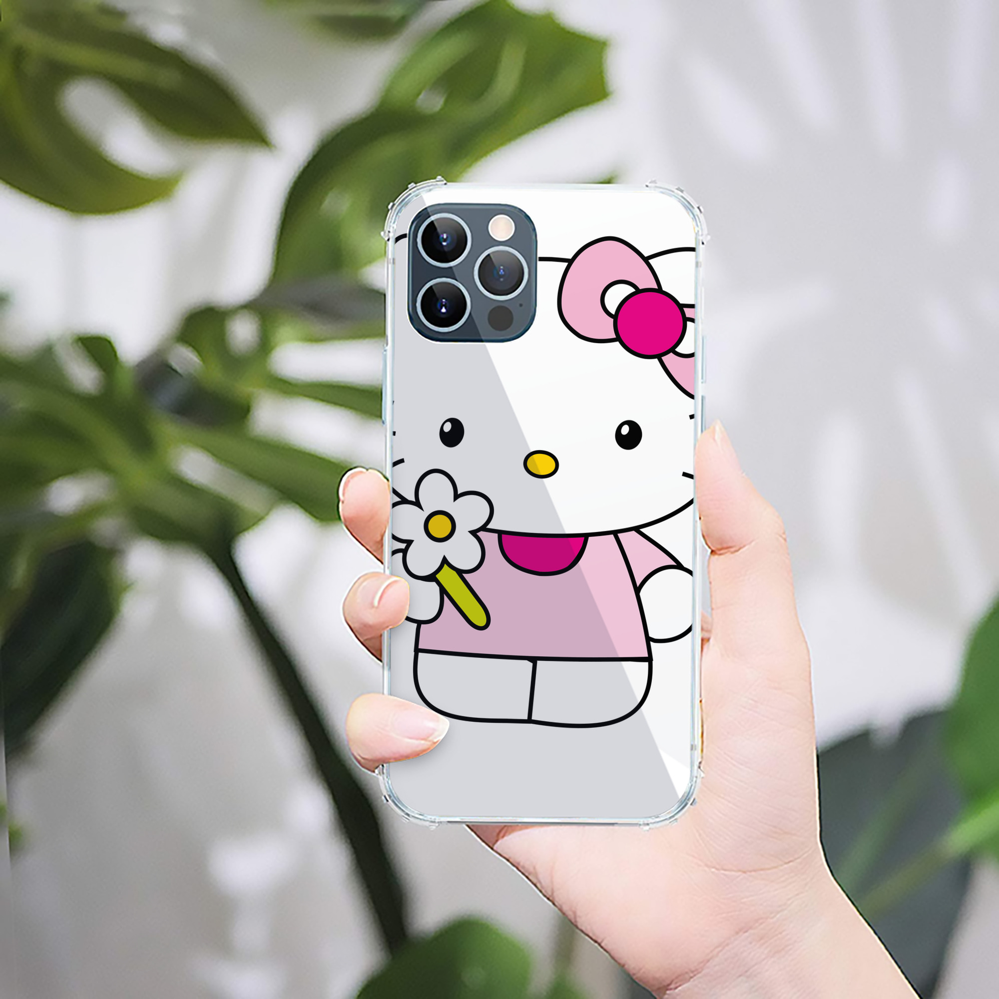 （画像用） Hello Kitty ハローキティ 【iPhone 12シリーズ対応】透明スマホケース（クリアソフトケース）